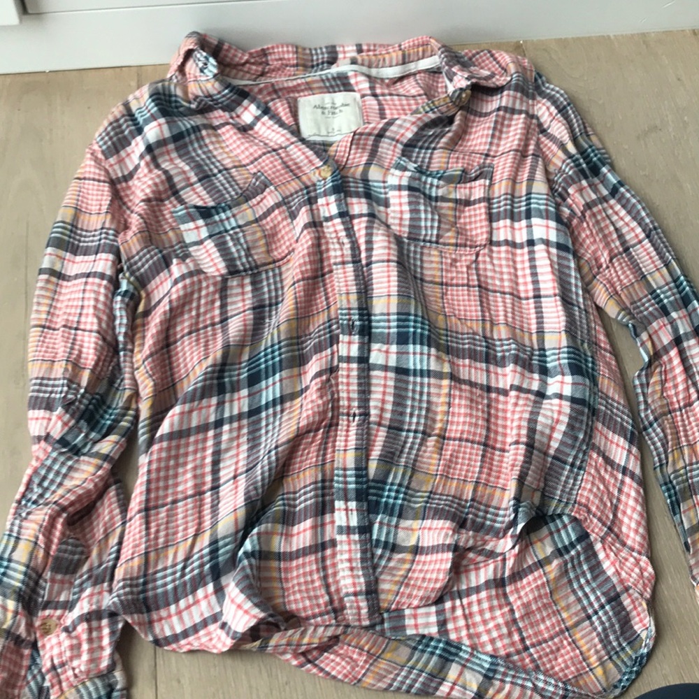 Silk soft plaid button down